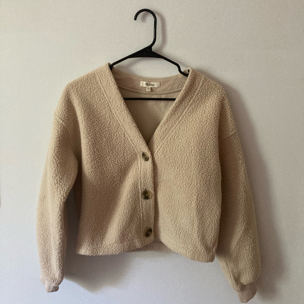 Madewell Fleece Cropped Cardigan